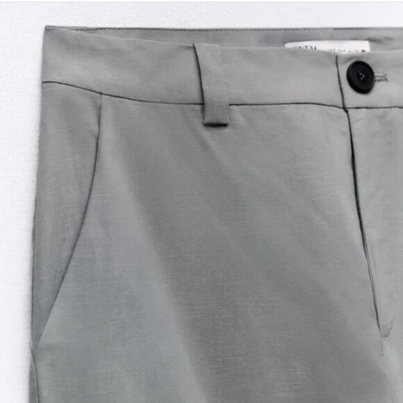 NWT ZARA 2 PIECES MATCH SET SUIT OVERSIZED LINEN BLEND VEST + FLARED PANTS GRAY - Picture 14 of 14